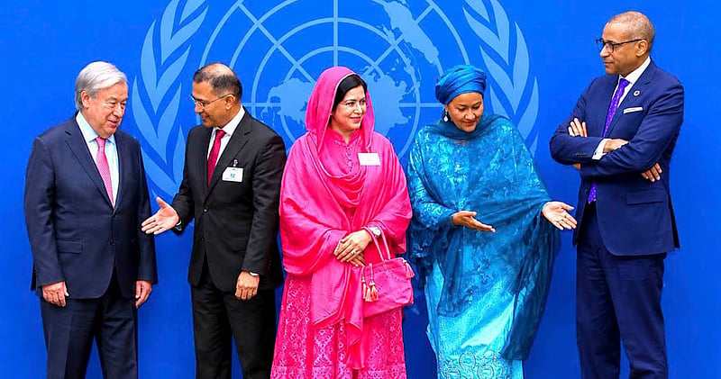 Prime Minister Tarique Rahman, accompanied by his wife, Zubaida, attends a breakfast meeting hosted by the UN secretary-general in honour of heads of state and government on Tuesday, Sept 22, 2026, at the UN Headquarters in New York. Photo: PMO