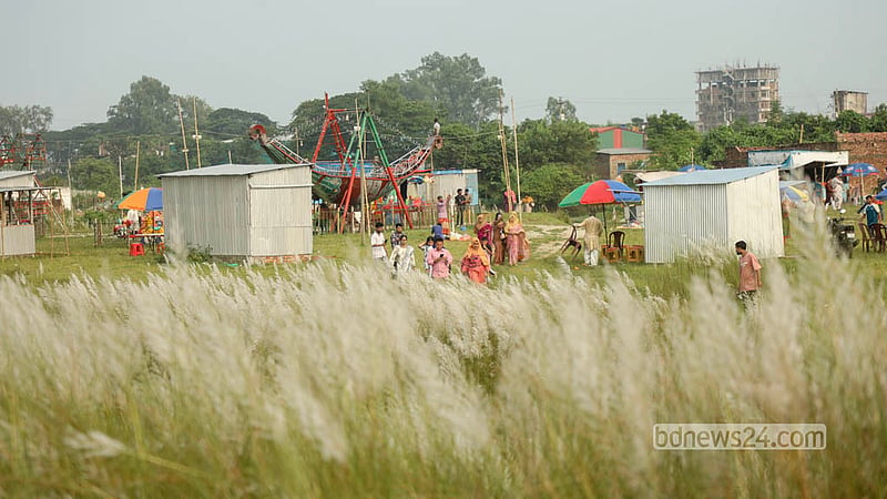 People from nearby neighbourhoods flock to Sarighat each day to wander through its blooming kans fields. Photo: Shamsul Haque Ripon