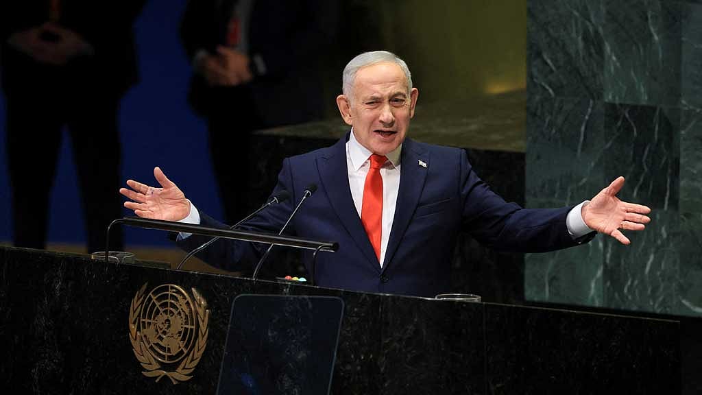 Walkouts abroad, election at home: The two audiences for Netanyahu’s UN speech