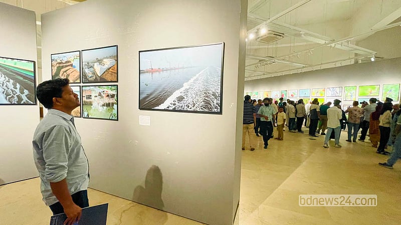 Visitors take in the “Nadi O Pakhi” (Rivers and Birds) photography exhibition at the National Museum on Saturday, Oct 3, 2026. Photo: Shamsul Haque Ripon