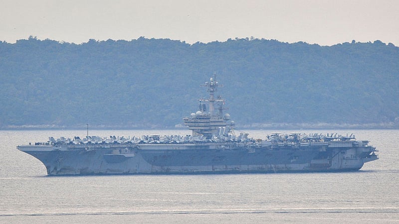 The USS George H.W. Bush arrives near Phuket Deep Sea Port before docking for a rest stop following a long deployment in the Middle East, in Phuket, Thailand, October 4, 2026. Photo: Reuters