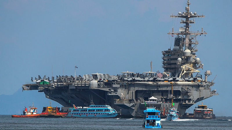 Marines from the USS George H.W. Bush disembark to ferries near Phuket Deep Sea Port during a rest stop following a long deployment in the Middle East, in Phuket, Thailand, October 4, 2026. Photo: Reuters