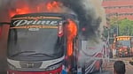 Fire on parked bus in Mohakhali
