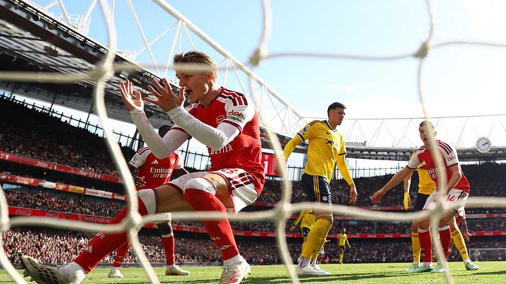 Guimaraes seals Arsenal win after Leeds strike first in Premier League return