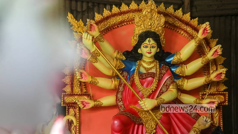 Durga idols take shape at Ramna Kali Temple, from where they will be sent to temples across Dhaka for the Durga Puja festival. Photo: Abdullah Al Momin