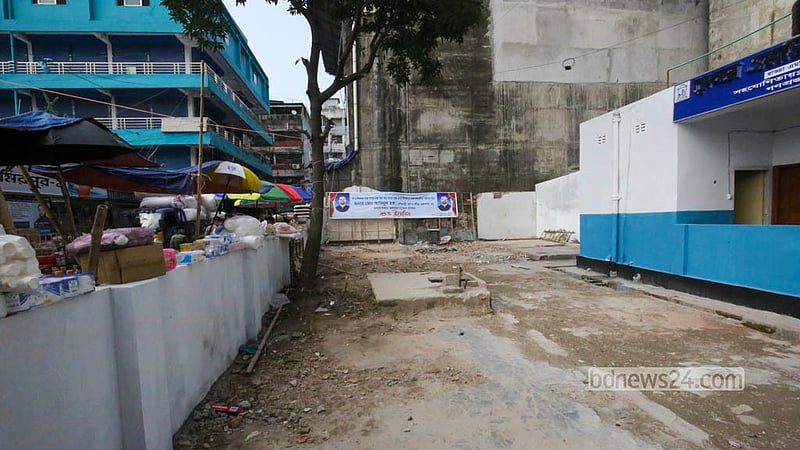 The office and health centre of private organisation Radda MCH-FP Centre in Dhaka’s Mirpur 1 were vandalised in the dark. Photo: Shamsul Haque Ripon