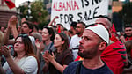 Albanian students attack ministry in protest