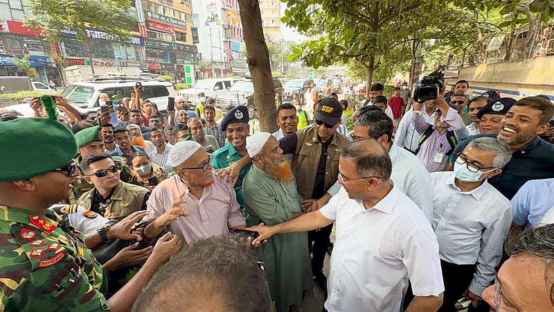 Prime Minister Tarique Rahman inspects a hawker-free footpath at Dhaka’s Mirpur-10 on Saturday, Oct 17, 2026. Photo: PMO