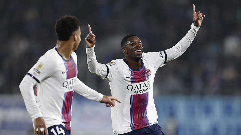 Dembele atones for penalty miss in PSG win at Strasbourg