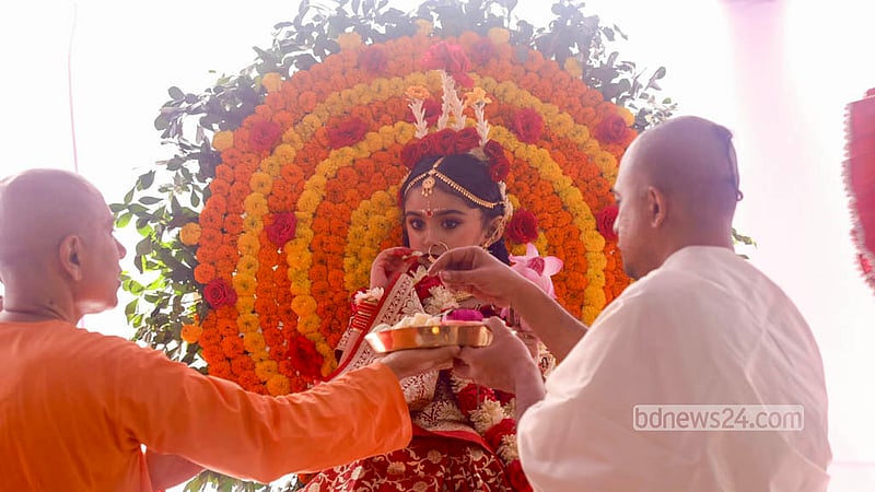 Kumari Puja was held at Ramakrishna Mission on Monday, Oct 19, 2026. Ashtami is one of the most significant days of the Bengali Hindu festival of Durga Puja. Photo: Shamsul Haque Ripon