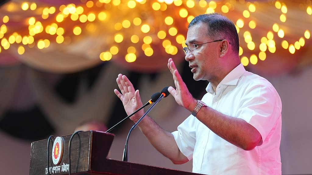 Tarique reaffirms equal rights for all citizens at Chattogram's JM Sen Hall Durga Puja