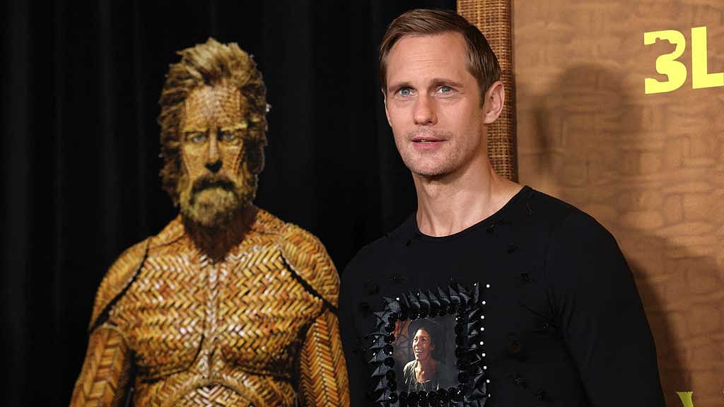 Woven costume in offbeat 'Wicker' movie is a 'masterpiece,' says actor Skarsgard