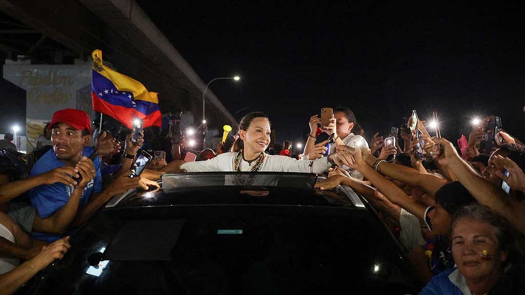 Venezuela opposition leader Machado returns home after fraught year away