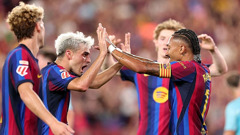Raphinha, Fermin score as Barcelona beat Athletic 2-0 in home opener