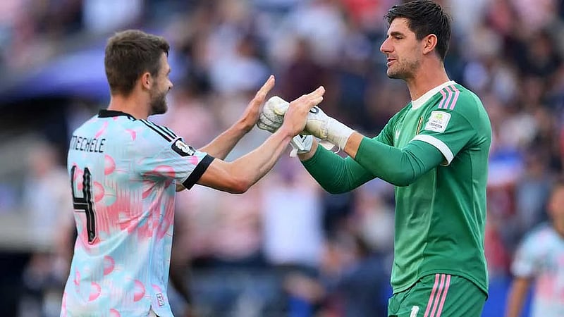Courtois sees Belgium getting better and believes they can beat Spain