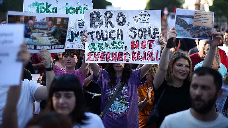 Albanians protest over Kushner-linked luxury resort on pristine coastline