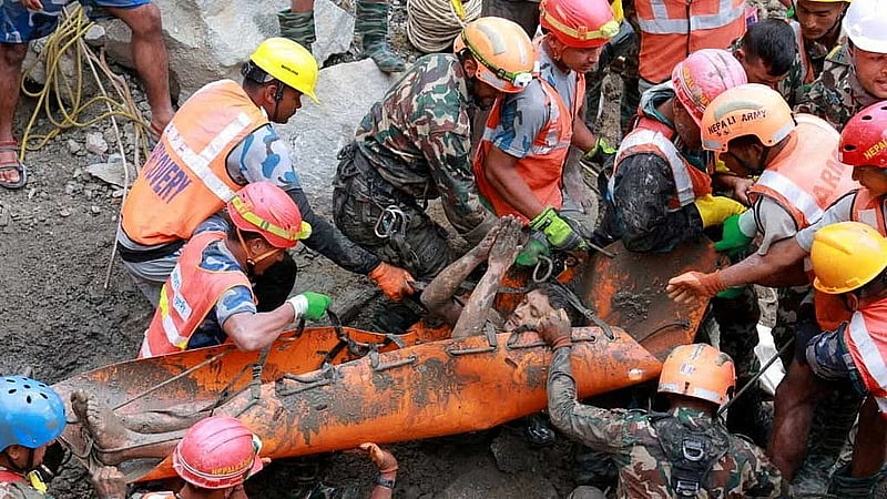 How two men survived nine days in a Nepal flood tunnel