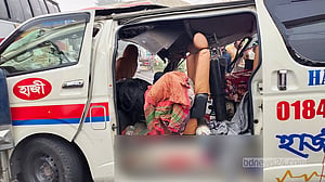 Three family members killed as truck collides with ambulance in Faridpur