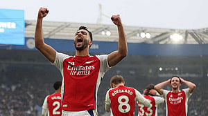 Makeshift striker Merino bags brace as Arsenal beat Leicester