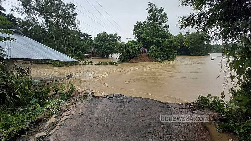 Floodwaters inundate 30 villages in Feni as dams collapse