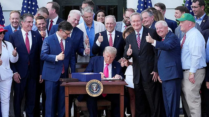 In Jul 4 ceremony, Trump signs tax and spending bill into law