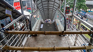 Escalators at Farmgate footbridge out of service for months