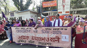 Female garment workers demand an end to violence against women