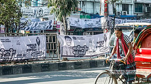 Election banners, festoons still hang across the city