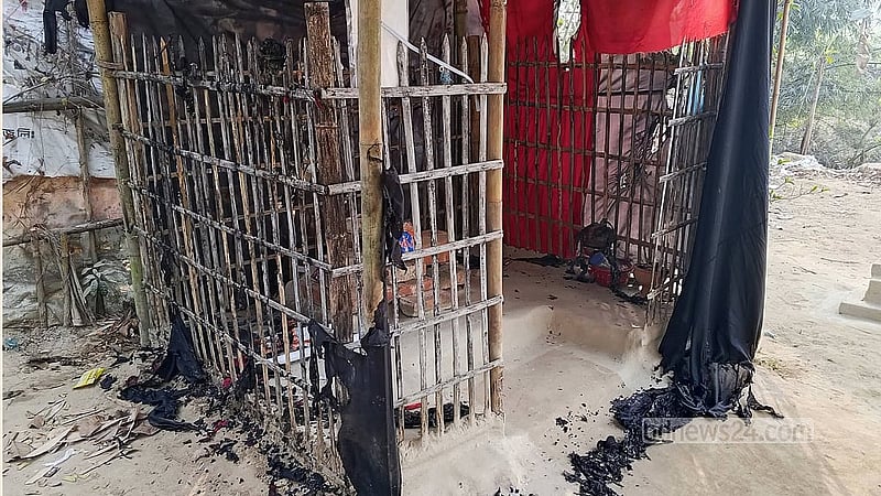 Arsonists set Gour Nitai temple on fire in Sylhet tea garden