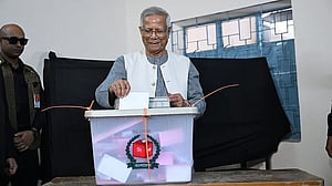Yunus casts vote in parliamentary election, referendum