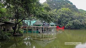 Dhanmondi Lake overflows in rain