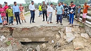 Bridge approach road collapses in Nilphamari after heavy rain