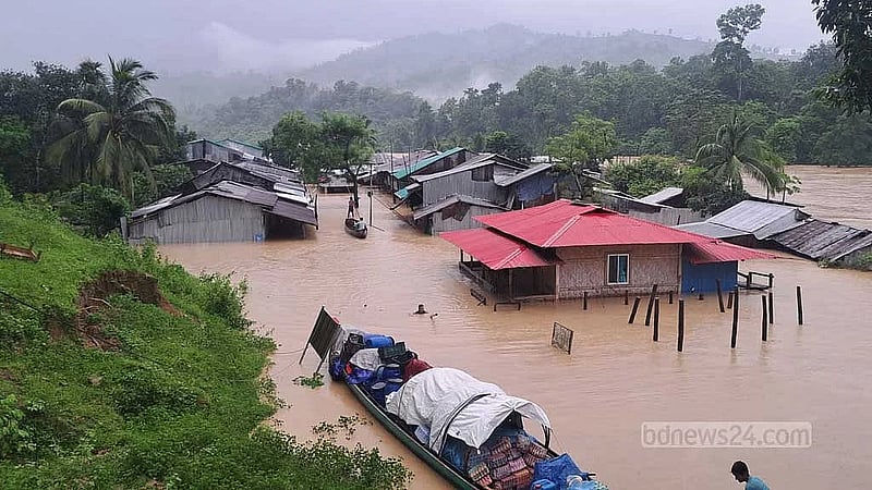 11,000 marooned as floods inundate homes, temples and churches in Rangamati