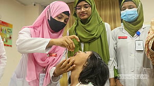 Children receive Vitamin A supplements