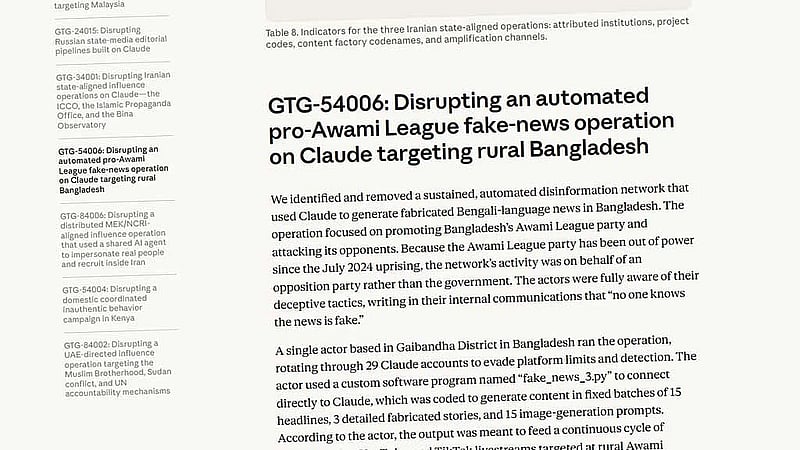 Anthropic shuts down AI network that churned out pro-Awami League fake news