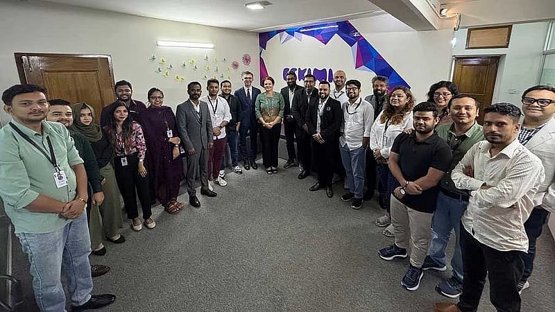Lithuania envoy to India Diana Mickevičienė visits Eskimi's Dhaka office