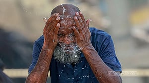 A moment of relief from the boiling heat