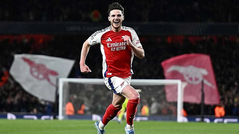 Rice's stunning free kick double fires Arsenal to 3-0 win over Real Madrid