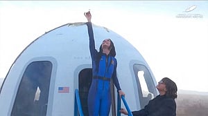 Katy Perry launches into space with all-female crew on Blue Origin rocket