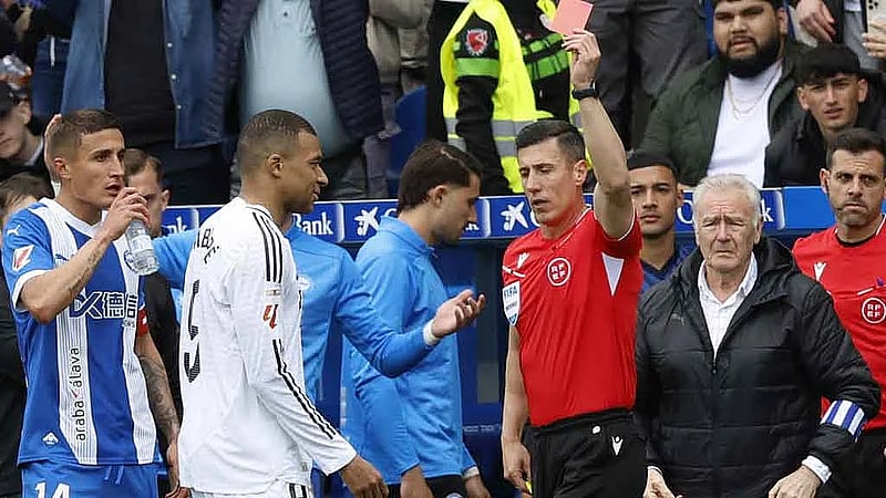 'Many small fouls' triggered Mbappe's red-card offence, says assistant coach