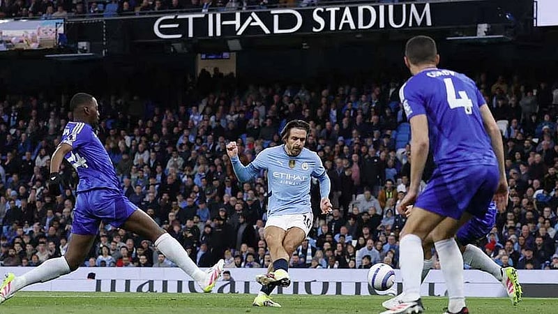 Man City's Grealish ends Premier League goal drought in win over Leicester