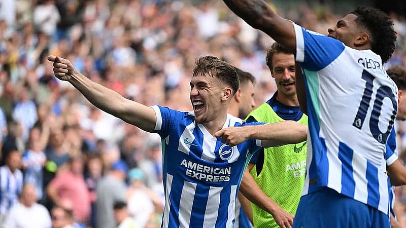 Brighton's Gruda grabs last-gasp winner to sink Man City 2-1