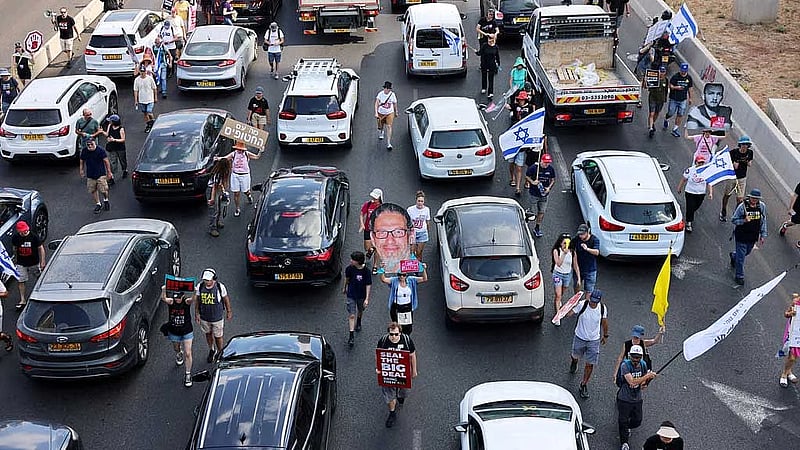 Israelis stage nationwide protests to demand end to Gaza war and release of hostages