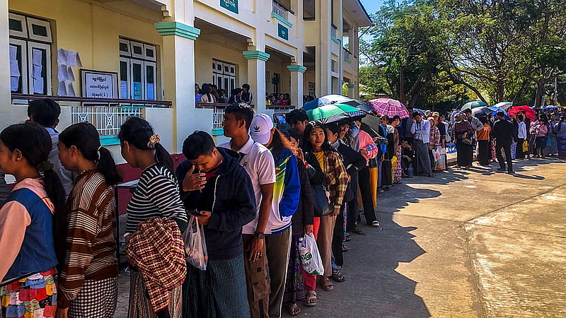 Myanmar junta says voter turnout at 52% in first phase of election