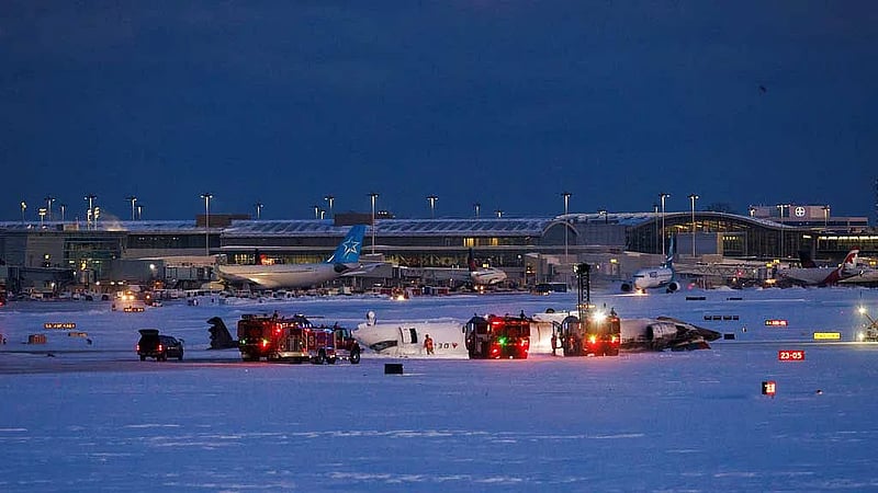Delta plane flips upside down at Toronto airport, injuring 18