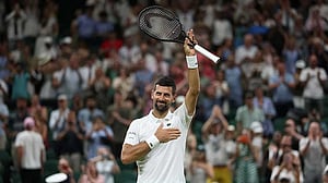 Wimbledon: Djokovic hits century to lead veterans into last 16, Krejcikova crashes