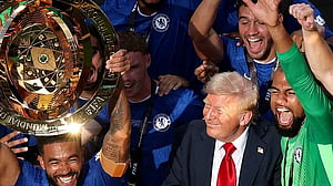 Chelsea players surprised as Trump lingers during trophy presentation