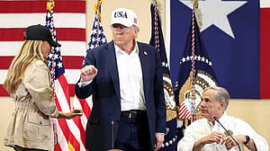 Trump visits Texas flood zone, defends government's disaster response