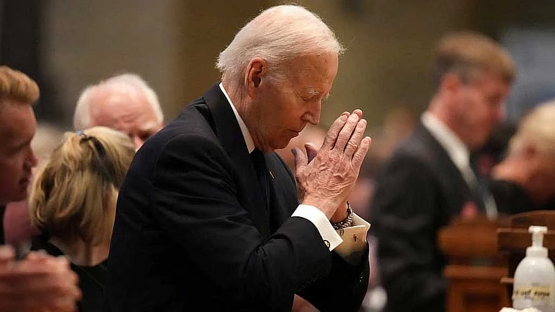 Biden joins thousands paying final respects to slain Minnesota lawmaker and husband