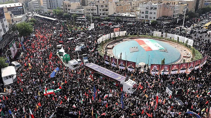 Iran holds funeral for commanders and scientists killed in war with Israel